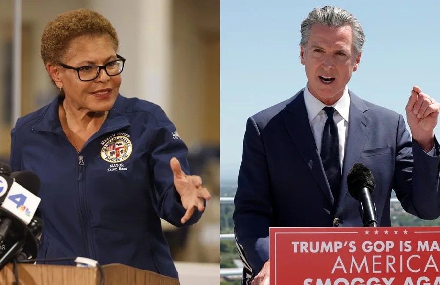 Gavin Newsom y Karen Bass, los líderes californianos que hacen frente a Trump