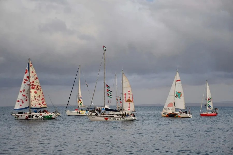 Los nueve barcos de la otra flotilla que navegaba a Gaza, interceptados por Israel