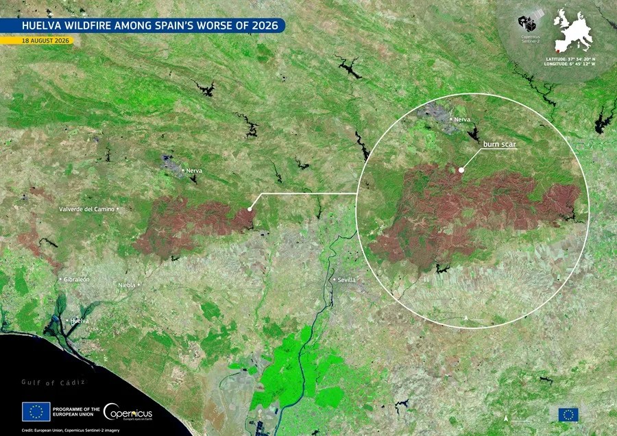 Extinguido el incendio de Niebla (Huelva) después de 15 días y 33.000 hectáreas quemadas