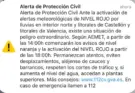 Aviso rojo por lluvias en Castellón, Valencia y Tarragona y, Es-Alert de la Generalitat valenciana